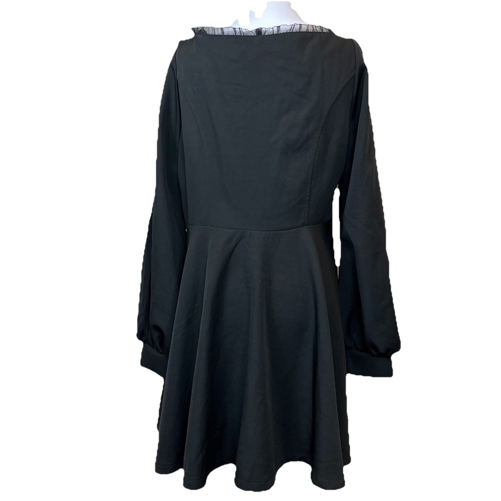 Punk Rave Goth Dress 2XL Lolita‎ Black Witchy Vamp Steampunk Dress Mesh Emo - Picture 2 of 12